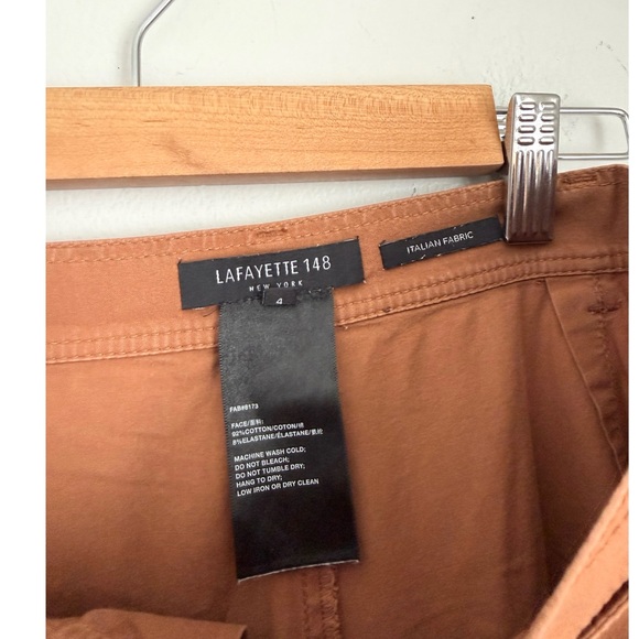 Lafayette Cropped Wide-Leg Cotton Pants in Burnt Spice - Picture 4 of 5